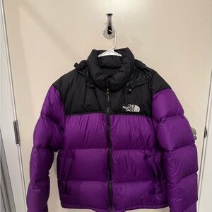 The North Face Purple and Black Puffer Jacket